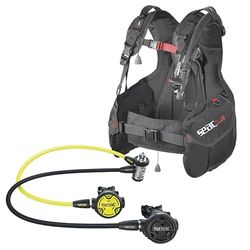 SEAC Rental Kit Din Club Set Complet de plongée Adulte Unisexe, Noir, XL