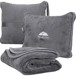BlueHills Travel Pillow Blanket Compact Large T007