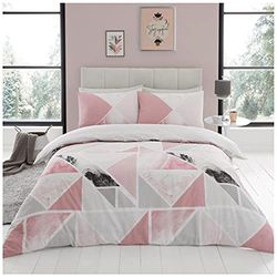 GC GAVENO CAVAILIA Mila Duvet Covers Conjunto de edredão de polialgodão, fácil de cuidar, respirável, capa de cama, algodão, 50% poliéster, rosa, duplo