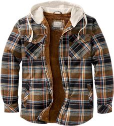 Legendary Whitetails Mannen kamp nacht Berber bekleed Hooded Flanel Button Down Shirt