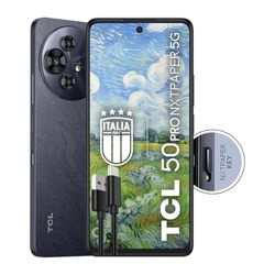 TCL 50PRO NXTPAPER 5G - Smartphone 5G Display 6.8" 120Hz Nxtpaper 3.0, 512GB, 16GB RAM (8GB+8GB virtual RAM), Tripla Cam 108Mpx + front cam 32Mpx, Android 14, Batt. 5010 mAh, Black, USB Type-c bundle