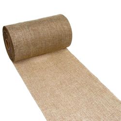 DEKO AS Caminho de mesa de poliéster com aspeto de linho desgastado e inodoro, bege, 20 cm x 5 m, 25