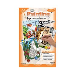 Pracht Creatives Hobby Royal & Langnickel - Gatos Para Pintar Por Números, Set de 3, Incluye Colores y Pinceles, Para Adultos y Niños A Partir de 8 Años