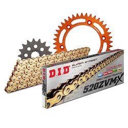 Kettingset DID Alu 520ZVM-X / 108 eindeloos oranje voor KTM LC4 Adventure R EXC Rally 640 cc Bj. 1997-1998