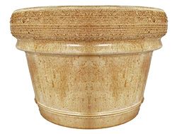 VASO TERRACOTTA CHIARA + SOTTOVASO IN TERRACOTTA; VASO: DIAMETRO CM. 44, ALTEZZA CM. 25. GIARDINO TERRAZZO FIORIERA IN COTTO NATURALE PIANTE GRASSE