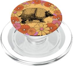 Armadillo - Zoo Animal Flores Floral 70s Vintage Retro PopSockets PopGrip para MagSafe