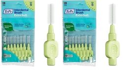 TePe Scovolini interdentali Extra Soft/Spazzolini interdentali ultra morbidi di alta qualità con cappuccio, misura ISO 5 (filo 0,8 mm), verde chiaro, 1 confezioni x 8 pz (Confezione da 2)