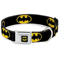 Buckle Down DC-WBM002-L BMA Batman Coleira para cão, cor preta e prateada