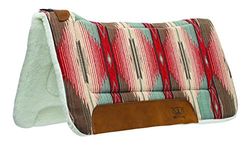 Weaver Leather all Purpose 76,2 x 76,2 cm Sella, Sagomato con Feltro in Lana Merino e Inserto in Pile Inferiore, Red/Turquoise