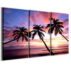 Kings Beach - Impresión sobre lienzo, cuadros modernos en 3 paneles ya montados, lienzo listo para colgar, 100 x 70 cm