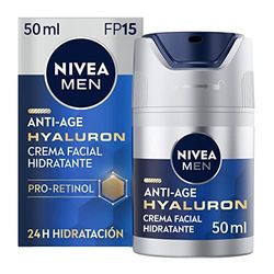 NIVEA MEN Hyaluron Creme hidratante anti-idade FP15 (1 x 50 ml), cuidado facial avançado para homem, hidratante anti-idade para reafirmar a pele madura