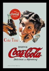 Empire 537263 Bedrukte Spiegel met Kunststof Frame met Hout Effect Met Coca Cola Coke Tijd 20 x 30 cm