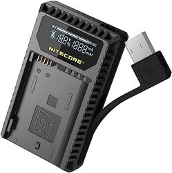 NITECORE nitunk1 caricabatterie doppio con schermo LCD per Nikon Batteria EN-EL14/EN-EL14 a/EN-EL15 Nero