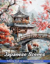 Japanese Scenes: Christmas Coloring Books with Japanese Scenes for Stress Relief and Relaxation (Coloring Pages for Kids & Adults)