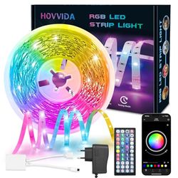 HOVVIDA LED Strip 5M, RGB 5050 LED Streifen, 30 LEDs/Meter, APP und Fernbedienung, 150 LED, Musikmodus, Timing-Modus, LED für Zimmer, Wohnzimmer, Küche, Schlafzimmer, Bar, Party