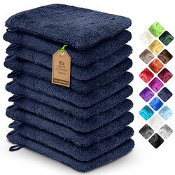 NatureMark 10 sztuk ściereczki frotte, 100% bawełna, 15 x 21 cm, granatowe, 10 sztuk