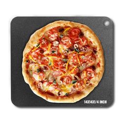 VEVOR Piedra para Pizza 355 x 355 x 6 mm Bandeja de Pizza para Horno Bandeja para Pizza Rectangular de Acero al Carbono Crujiente para Pizza, Pan, Filete, Verduras Frescas o Congeladas, Barbacoa
