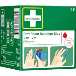 CEDERROTH Soft Foam bandage rol kleur blauw lengte 200 cm breedte 6 cm