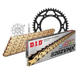 Kettingset DID staal 520ZVM-X / 112 klinknagel slot voor KTM SX 200 ccm Bj. 1998-2007