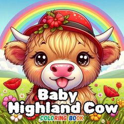 Baby Highland Cow Coloring Book: Cute and Amazing Coloring Pages with 30 Designs for Kids ages 4-12 Years Old