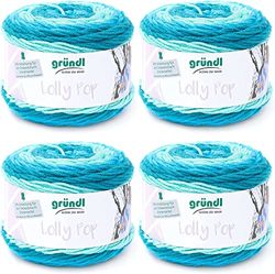 Gründl Lolly Pop, Hilo de Ganchillo y de Punto (Hilo Universal Similar a la Lana y Lavable 100% poliacrílico, 150 g / 240 m, tamaño de Aguja: 5-6, 4 x 150 g), Forsty Swirl