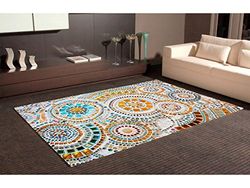 Oedim Imitation Gresite cirkelmatta flerfärgad PVC | 95 x 165 cm | PVC-matta | Vinylgolv | Heminredning