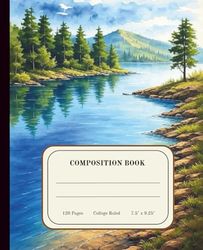 Composition Notebook | College Ruled | Journal | Gift for Student: Beautiful nature scene in watercolor