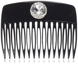 Caravan 0.5 oz Celluloid Acetate Comb with Rivoli Encased Swarovski Crystal Rhine Stone