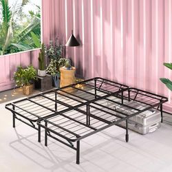 Zinus SmartBase Lit 135 x 190 cm - Hauteur 35 cm - Idéal pour Un lit d'invités - avec Rangement sous Le lit - Lit en métal - Noir