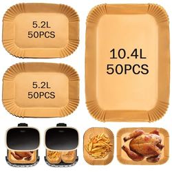Air Fryer Baking Paper, 150PCS for Ninja Flex Drawer Dual Zone AF500EU 10.4L, Disposable Paper Liner Air Fryer Accessories for Ninja AF500EU, Cecotec 9000 9L, Paper Liners Fryer Oil Free