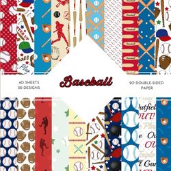 Baseball Scrapbook Paper: | Baseball Craft Paper | 8.5 x 8.5 inch | Baseball Themed Patterns | 40 patterned double sided sheets (20 designs)