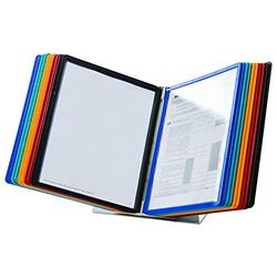 DURABLE Vario 20-panel desktop referentiesysteem, diverse kleurranden (536100), zwart