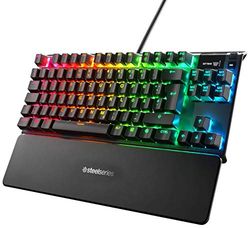 SteelSeries Apex 7 TKL - Clavier de Gaming Mécanique – Forme Compacte – Écran OLED Display – Switchs Rouges - Agencement Allemand QWERTZ