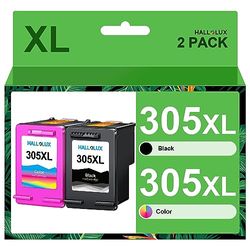 HALLOLUX 305XL Cartouches Remplacement pour HP 305XL 305 XL pour HP DeskJet 2710 2720 DeskJet Plus 4110 4120 4130 Envy 6010 6020 6030 Envy Pro 6420 6430 (Noir Tri-Colore, 2-Pack)