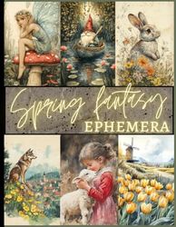 Spring Fantasy Ephemera: Magical Vintage Flora and Fauna Images for Scrapbooking, Collage and Mixed Media Art