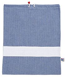 FILET - Bolsa de guardería con estampado a cuadros vichy azules | Inserto de banda de tela Aida personalizable | Medidas 42 x 34 cm | fabricado en Italia, Azul