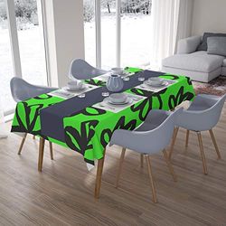 Bonamaison Tafelkleed, Anti-Mold, Sneldrogend, Waterdicht, 100% Polyester Tafellaken, Neon groene rook, 140 x 200 Cm - Ontworpen en Vervaardigd in Turkije