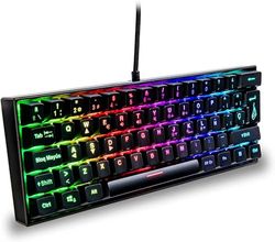 Surefire Kingpin M1 60% mécanique Clavier de Jeu Espagnol, Clavier multimédia de Jeu Petit & Mobile, Clavier RVB avec éclairage, Touches 100% Anti-ghosting, Disposition espagnole QWERTY