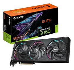 Gigabyte AORUS GeForce RTX 5060 Elite 8G Carte Graphique - 8GB GDDR7, 128bit, PCI-E 5.0, 2722 MHz Fréquence du cœur, 3 x DisplayPort, 1 x HDMI, GV-N5060AORUS E-8GD