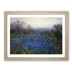 Bluebonnet Flowers Vol.12 By Julian Onderdonk Classic Painting Framed Wall Art Print, Ready to Hang Picture for Living Room Bedroom Home Office Décor, Oak A3 (46 x 34 cm)