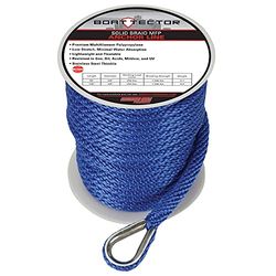 Extreme Max Ligne d'ancrage MFP tressée BoatTector 3006.3482 avec cosse, 1,27 cm x 45,1 m, Bleu Roi