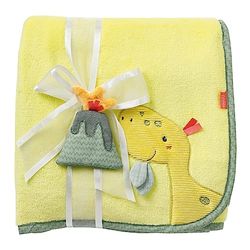 Fehn Couverture Dino - Couverture douillette pour bébé - Doudou et couverture d'éveil pour la poussette et le siège-auto - Idéal pour les premiers pas et les câlins - Pour les bébés de 0+ mois