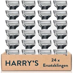 Harry's Lame per rasoio da uomo: 24 lame di ricambio con rifinitore di precisione, 5 lame anti-attrito, lame di ricambio, rasoi da uomo, lame per rasoio bagnato, lame da uomo