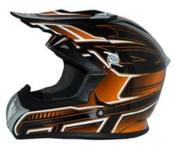 Protectwear Casco moto Croce, casco Enduro, arancione nero FS603, taglia L