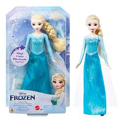 Disney Frost-leksaker, musikalisk Elsa-docka i kännetecknande kläder, spelar ”Slå dig fri” från Disney-filmen Frost instrumentellt, present till barn, HMG38
