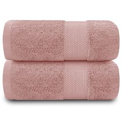 GC GAVENO CAVAILIA 2 Pack Bath Towel Blush Pink - Premium Quality Gym Towels - 700 GSM Quick Dry Extra Absorbent Towel Set