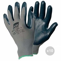 Ico Set Guanti Lavoro 7-Me Nylon Nitrile Nnxx per la Pulizia Domestica, Multicolore, Unica