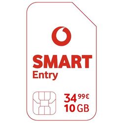 Vodafone Mobiel contract, Smart Entry, mobiel contract, met 10 GB datavolume, 4G LTE-netwerk, telefoon & sms-flat in het Duitse netwerk Onbekend