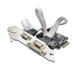 Ewent Scheda PCI Express, 2 Porte Esterne, 1 Porta Parallela, Argento