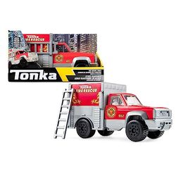 Steel Classics Camión de rescate, Tonka, camion de emergencias para niños, vehículos de juguete para juego creativo, desarrollo de las habilidades motrices, rojo, para niños y niñas a partir de 3 años